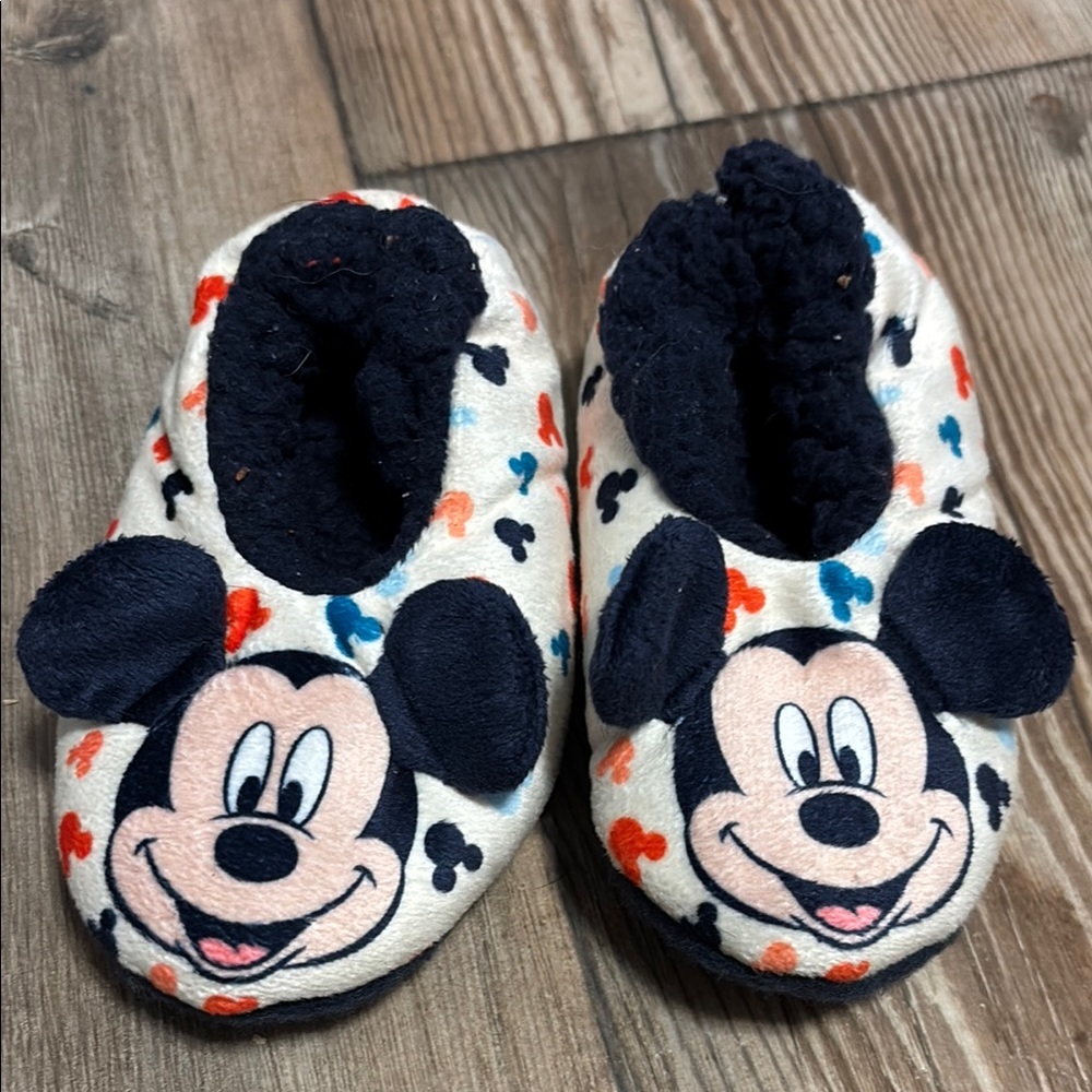 Mickey Mouse Slippers with Colorful Accents